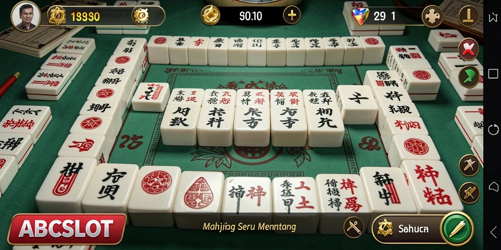 Tangkapan layar utama <strong>ABCSLOT</strong> menampilkan aksi seru permainan Mahjong.