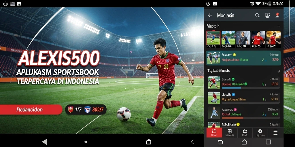 Tampilan utama ALEXIS500 dengan pilihan taruhan olahraga yang menarik.
