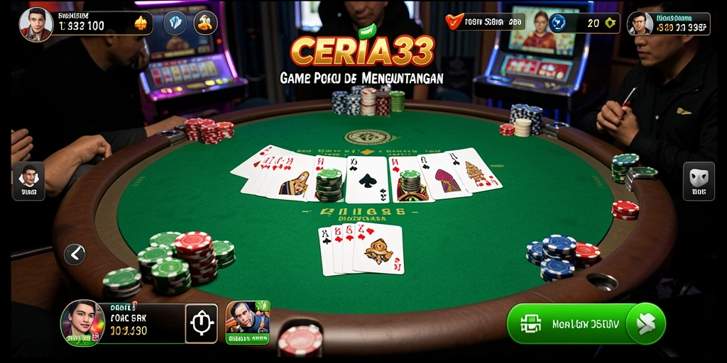 Tampilan menarik dari gameplay Poker di CERIA33.