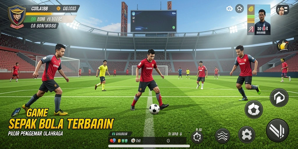 Screenshot gameplay CORLA188 yang menampilkan aksi tanding sepak bola.