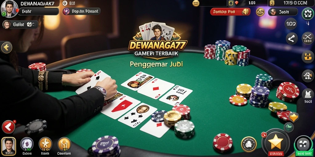 Tampilan screenshot DEWANAGA77 menampilkan gameplay seru poker online.