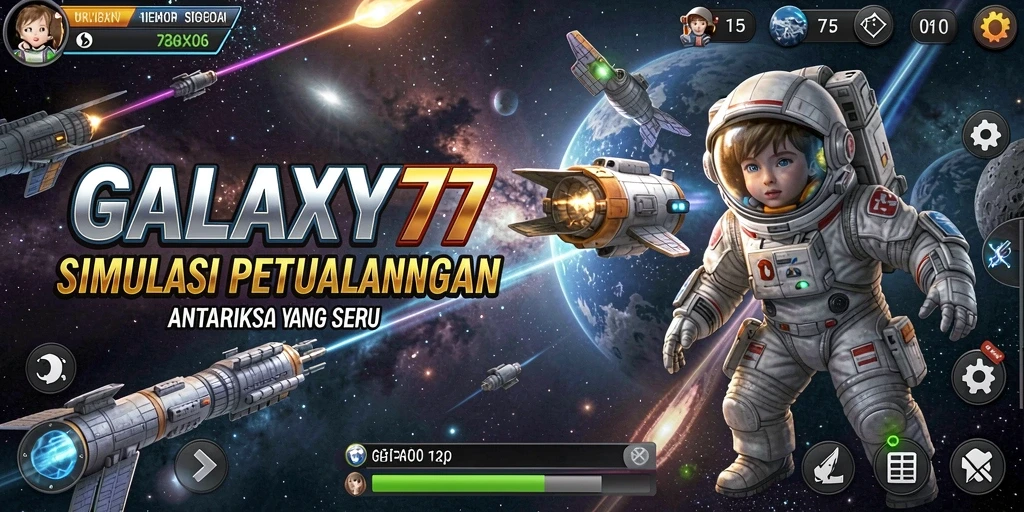 Gameplay luar angkasa yang mendebarkan dalam GALAXY77.