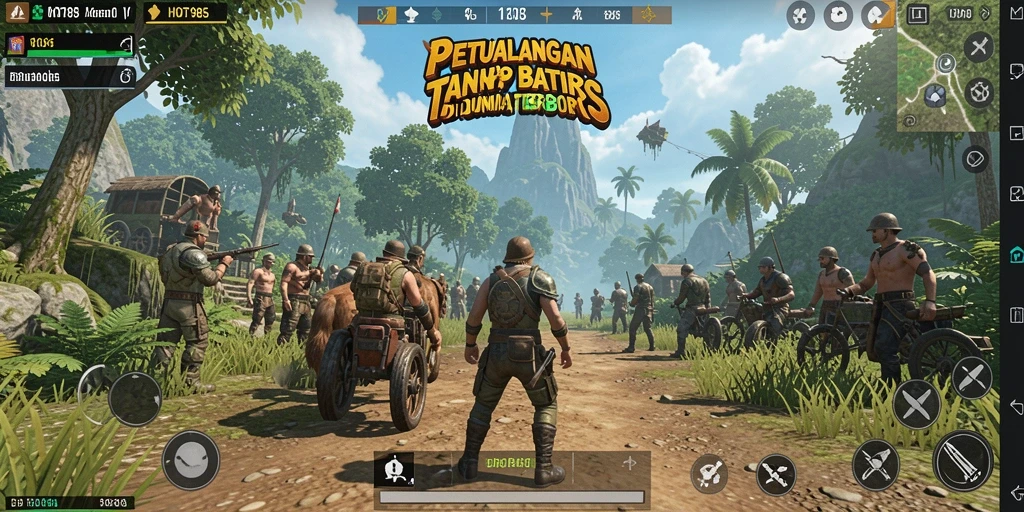 Tangkapan layar permainan HOT985 menampilkan petualangan mendebarkan di dunia terbuka.