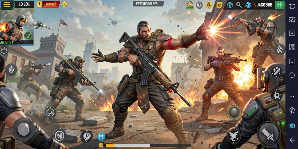 Tampilan gameplay JAGO368 yang mendebarkan dalam pertempuran Battle Royale.