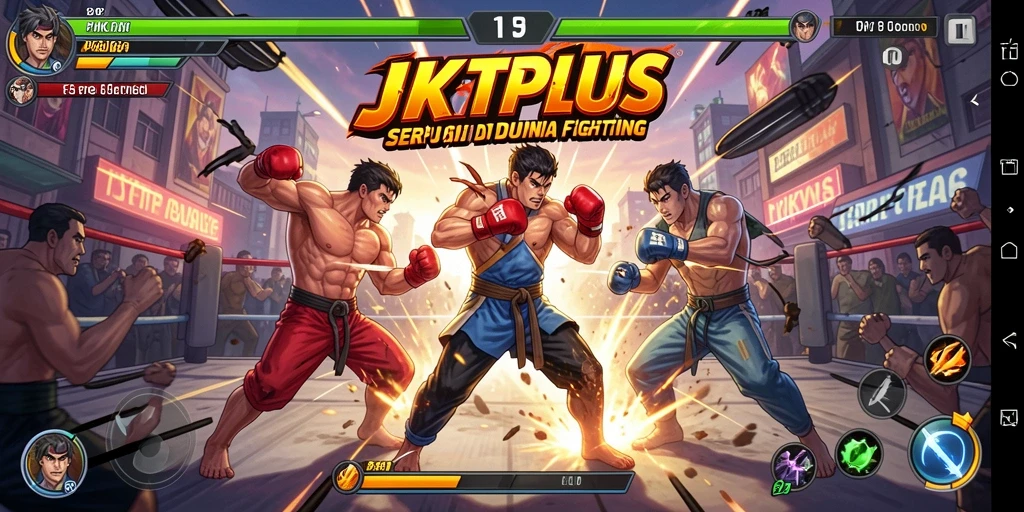 Gameplay seru dalam JKTPLUS dengan karakter unik dan pertarungan dinamis.