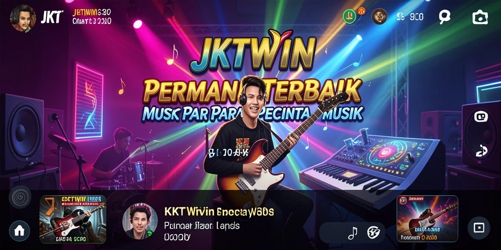 Tampilan gameplay seru JKTWIN dengan berbagai pilihan lagu.