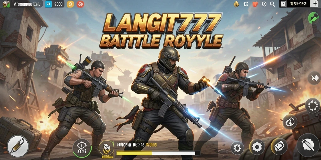 Gameplay LANGIT777 yang mendebarkan dalam pertempuran Battle Royale.