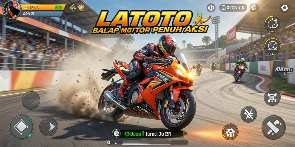 Tampilan menarik LATOTO dengan aksi balap motor yang intens.