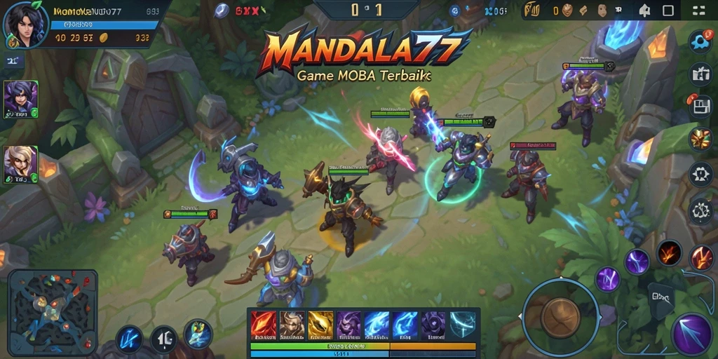 Gameplay seru dan mendebarkan dalam MANDALA77 MOBA.