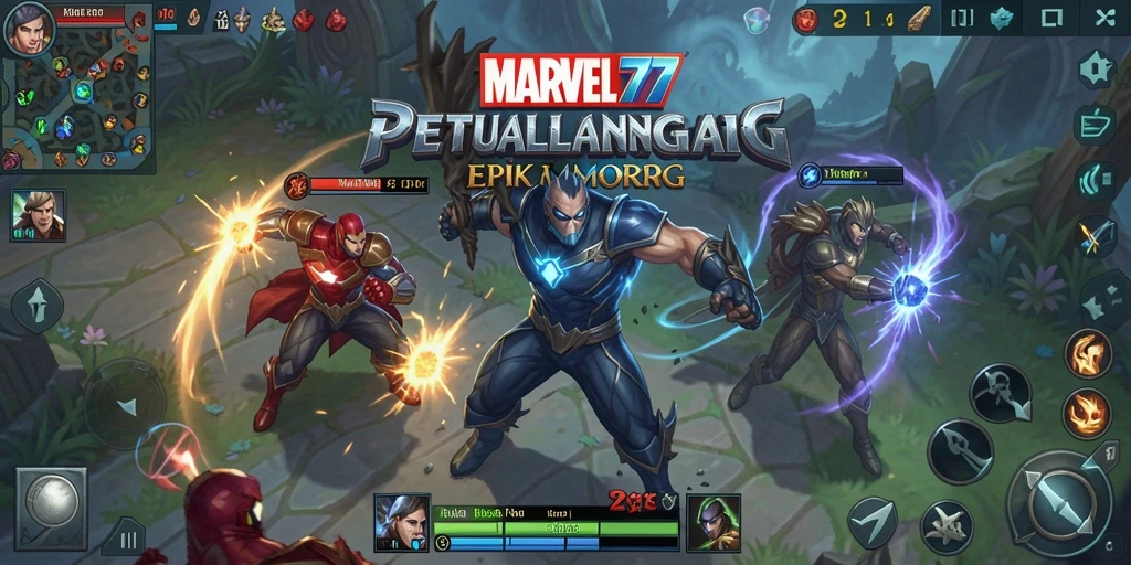 Tampilan gameplay epik dan grafis menakjubkan di MARVEL77.