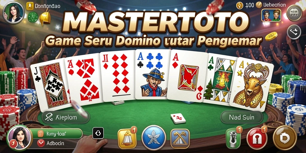 Screenshot MASTERTOTO menampilkan aksi seru dalam permainan Domino.