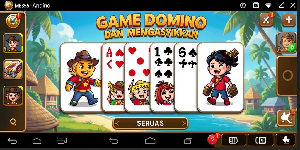 Tampilan gameplay seru di ME355 saat bermain Domino.