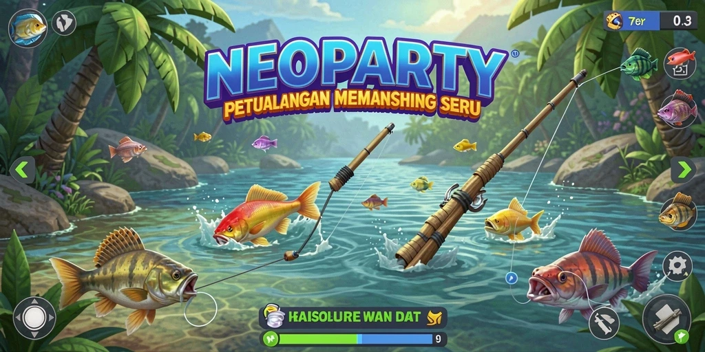 Gambaran menarik dari gameplay NEOPARTY dengan suasana memancing yang menantang.