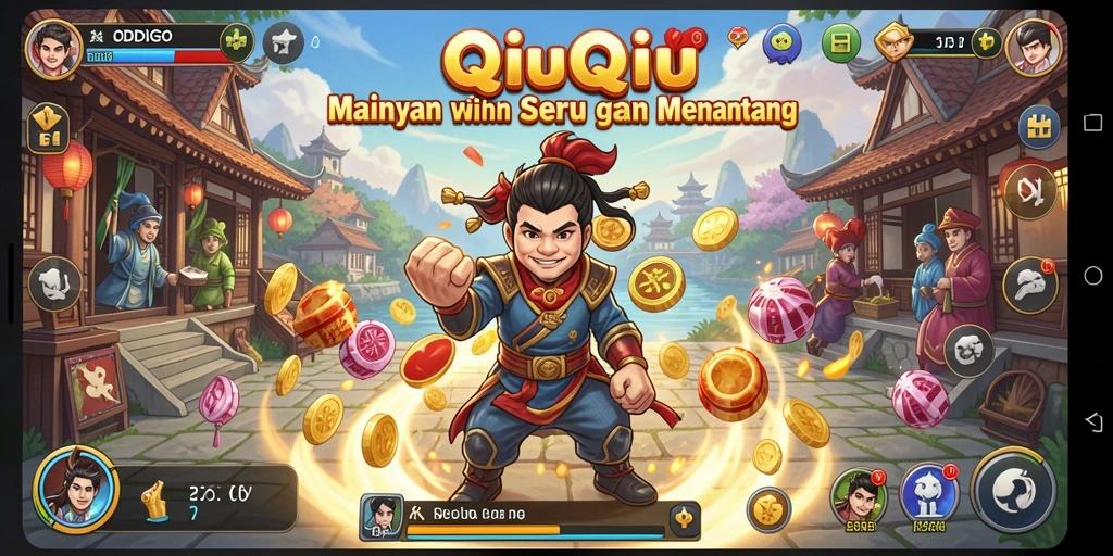 Tampilan seru dari gameplay QiuQiu ODDIGO yang mendebarkan.