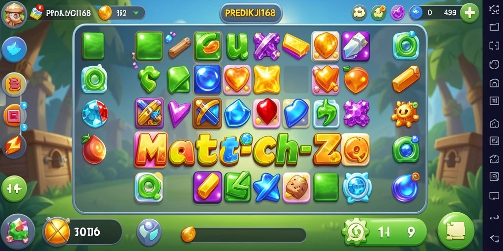 Screenshot gameplay PREDIKSI168 menunjukkan tingkat keseruan dan tantangan match-3.