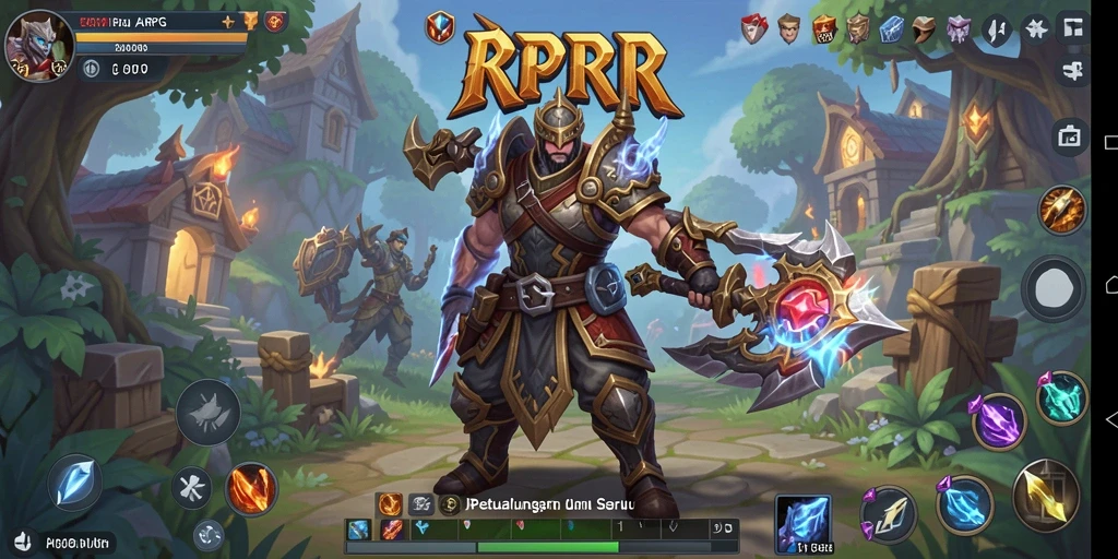 Screenshot menampilkan aksi pertarungan epik dalam game ARPG.