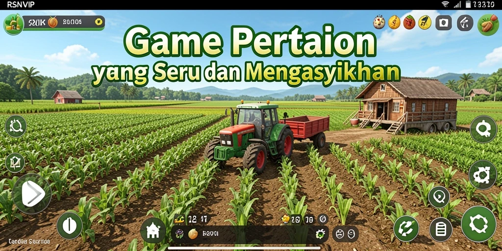 Tampilan screenshot RSNVIP yang menunjukkan gameplay seru bertani.