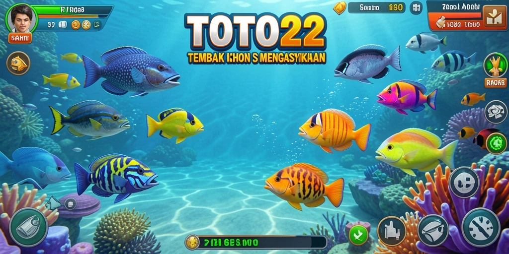 Screenshot TOTO22 menampilkan aksi tembak ikan yang seru dan realistis.