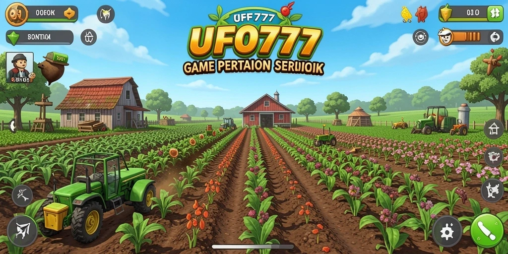 Tangkapan layar gameplay <strong>UFO777</strong> menampilkan ladang yang indah dan interaktif.