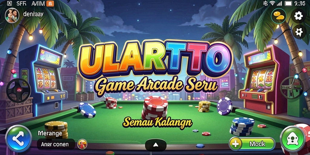 Tampilan gameplay ULARTOTO yang penuh warna dan seru.
