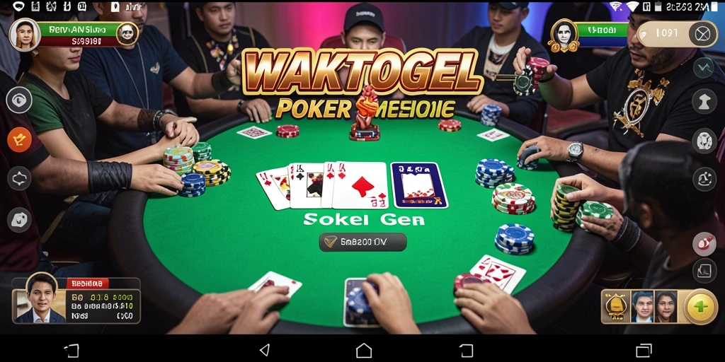Screenshot gameplay WAKTOGEL menampilkan suasana Poker yang mendebarkan.