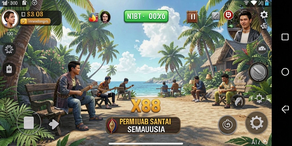 Tampilan gameplay seru X88 dengan grafis cerah dan menarik.